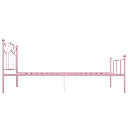 Różowe minimalistyczne łóżko z metalu 90x200 cm - Okla Elior One Size Edinos.pl