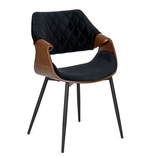 Loftowe krzesło z drewna giętego czarny + orzech - Zerti Elior One Size Edinos.pl
