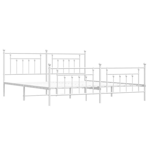 Małżeńskie białe łóżko metalowe 160x200 cm - Ringo ze sklepu Edinos.pl w kategorii Łóżka i materace - zdjęcie 173300796