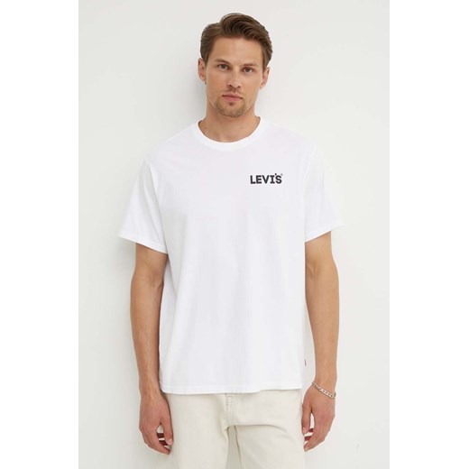 Levi&apos;s t-shirt bawełniany męski kolor biały z nadrukiem XS ANSWEAR.com