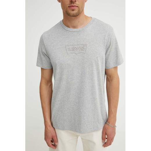 Levi&apos;s t-shirt bawełniany męski kolor szary z nadrukiem ze sklepu ANSWEAR.com w kategorii T-shirty męskie - zdjęcie 173301988
