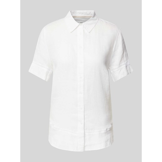 Bluzka lniana w jednolitym kolorze ze sklepu Peek&Cloppenburg  w kategorii Koszule damskie - zdjęcie 173302227