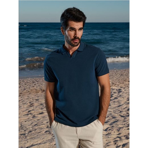 Sinsay - Koszulka polo - niebieski ze sklepu Sinsay w kategorii T-shirty męskie - zdjęcie 173304275
