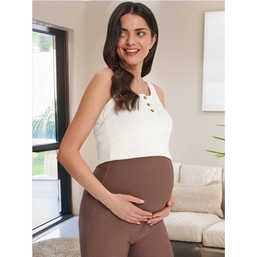 Sinsay - Spodnie flare MAMA - brązowy ze sklepu Sinsay w kategorii Spodnie ciążowe - zdjęcie 173304458