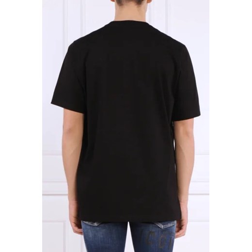 T-shirt męski czarny Dsquared2 na wiosnę młodzieżowy z krótkim rękawem 