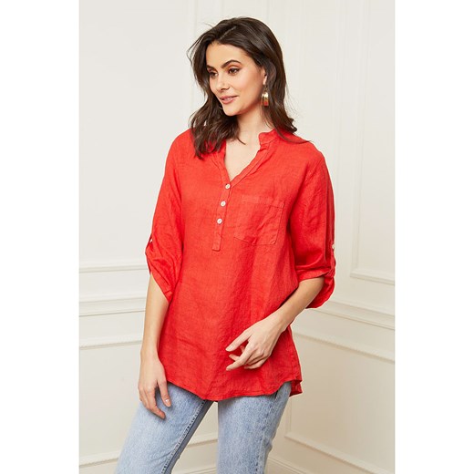 Fleur de Lin Lniana bluzka &quot;Bjorg&quot; w kolorze czerwonym ze sklepu Limango Polska w kategorii Bluzki damskie - zdjęcie 173306128