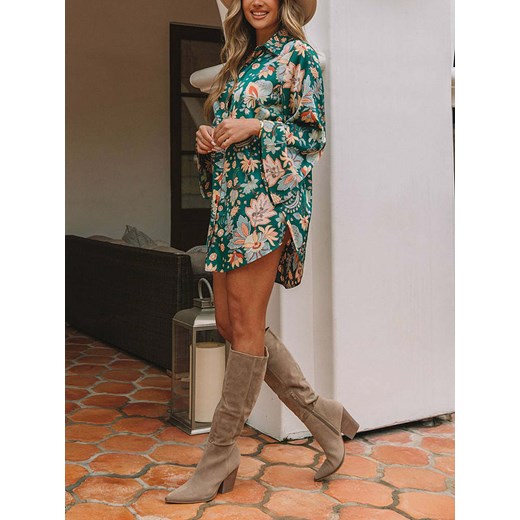 Sukienka wielokolorowa La Angels luźna w kwiaty 