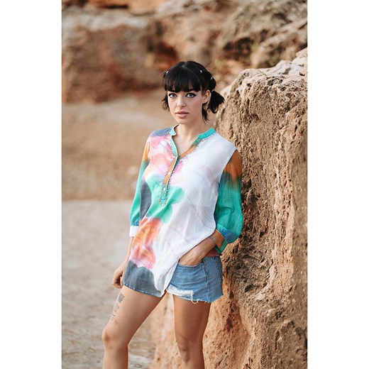 Isla Bonita by SIGRIS Bluzka w kolorze białym ze wzorem Isla Bonita By Sigris XL okazja Limango Polska