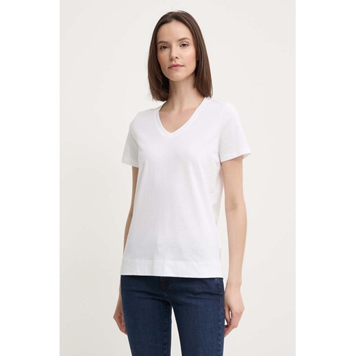 Joop! t-shirt bawełniany damski kolor biały 30040355 ze sklepu ANSWEAR.com w kategorii Bluzki damskie - zdjęcie 173310138
