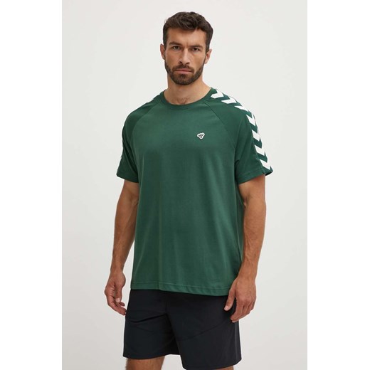 Hummel t-shirt Archive męski kolor zielony z nadrukiem 225258 ze sklepu ANSWEAR.com w kategorii T-shirty męskie - zdjęcie 173310308
