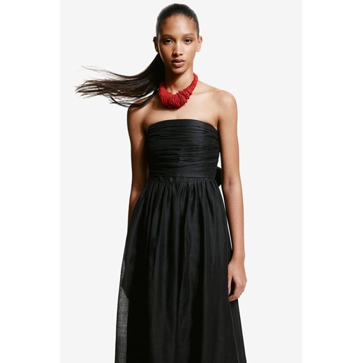 H & M - Sukienka bandeau z ramii - Czarny H & M 36 H&M