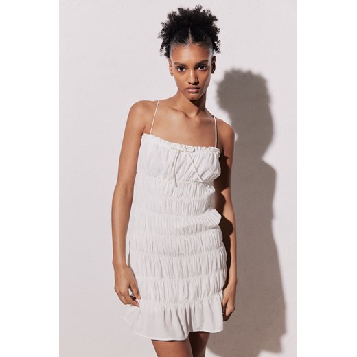 H & M - Sukienka bodycon z elastycznym marszczeniem - Biały ze sklepu H&M w kategorii Sukienki - zdjęcie 173311736