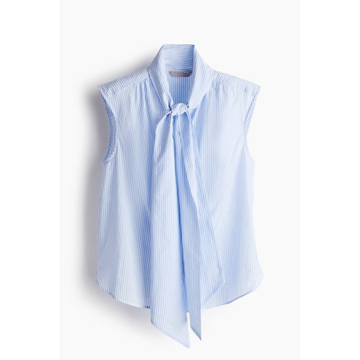 H & M - Bluzka z wiązaniem - Niebieski ze sklepu H&M w kategorii Bluzki damskie - zdjęcie 173311777