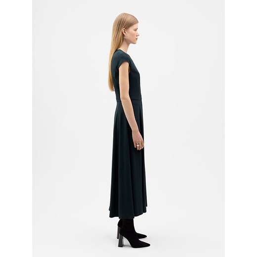 Ivy Oak sukienka z krótkim rękawem czarna z okrągłym dekoltem prosta maxi 