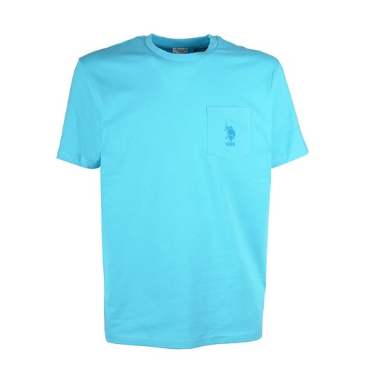 T-shirt męski U.S Polo Assn. niebieski z bawełny 