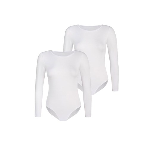 2-Pack klasyczne body damskie białe Longy, Kolor biały, Rozmiar 3XL, Teyli ze sklepu Intymna w kategorii Body damskie - zdjęcie 173315799