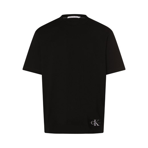 Calvin Klein Jeans Koszulka męska Mężczyźni Bawełna czarny jednolity ze sklepu vangraaf w kategorii T-shirty męskie - zdjęcie 173316936