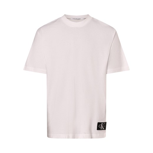 Calvin Klein Jeans Koszulka męska Mężczyźni Bawełna biały jednolity ze sklepu vangraaf w kategorii T-shirty męskie - zdjęcie 173316937
