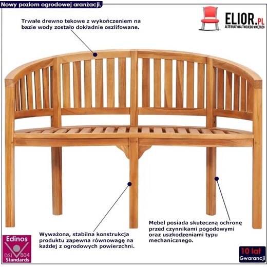 Drewniana ławka ogrodowa - Claire 2X Elior One Size Edinos.pl
