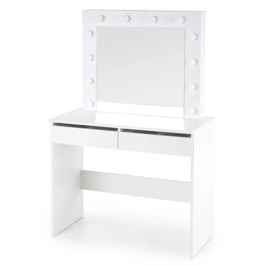 Białe biurko z toaletką z lustrem - Marisa ze sklepu Edinos.pl w kategorii Toaletki - zdjęcie 173318856