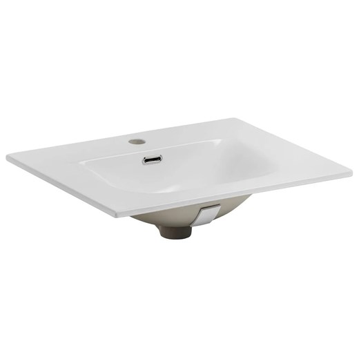 Biała prostokątna umywalka ceramiczna - Priva 60 cm Elior One Size Edinos.pl