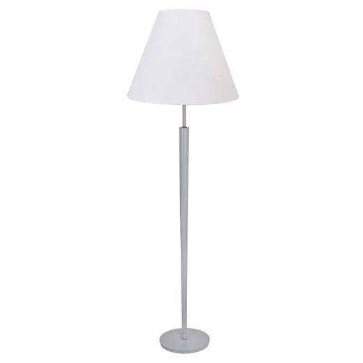 Szara drewniana lampa stojąca z abażurem - S240 C0-F96 ze sklepu Edinos.pl w kategorii Lampy podłogowe - zdjęcie 173318935