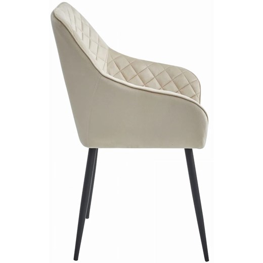 Beżowe krzesło tapicerowane z podłokietnikami - Koruco 3X Elior One Size Edinos.pl
