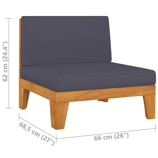 Fotel ogrodowy z drewna akacjowego z szarymi poduszkami - Arkano 4X Elior One Size Edinos.pl