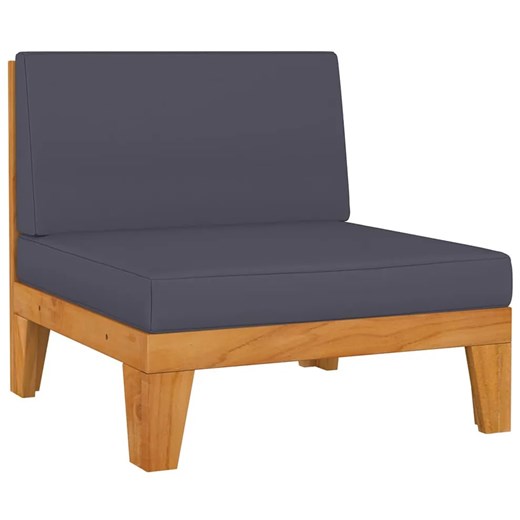 Fotel ogrodowy z drewna akacjowego z szarymi poduszkami - Arkano 4X Elior One Size Edinos.pl