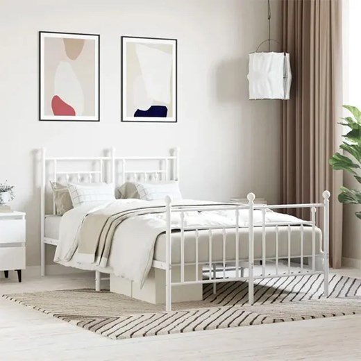 Białe metalowe łóżko industrialne 120x200 cm - Velonis Elior One Size Edinos.pl
