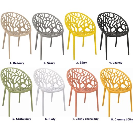 Ażurowe krzesło nowoczesne szałwiowy - Moso Elior One Size Edinos.pl