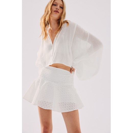 H & M - Rozszerzana spódnica mini - Biały ze sklepu H&M w kategorii Spódnice - zdjęcie 173321109