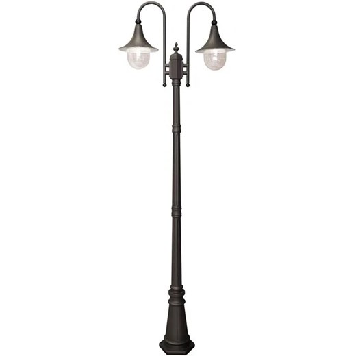 Czarna podwójna lampa ogrodowa stojąca - S313-Cardan ze sklepu Edinos.pl w kategorii Oświetlenie ogrodowe - zdjęcie 173323046