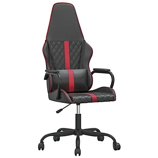 Czarno-bordowy fotel gamingowy - Scordia 4X ze sklepu Edinos.pl w kategorii Krzesła biurowe - zdjęcie 173323737