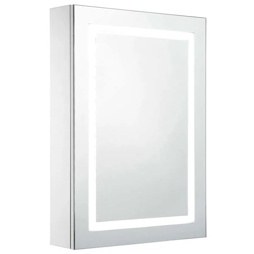Biała szafka łazienkowa z lustrem i LED - Overox Elior One Size Edinos.pl