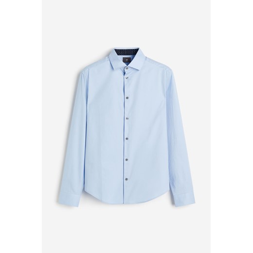 H & M - Koszula z bawełny premium Slim Fit - Niebieski ze sklepu H&M w kategorii Koszule męskie - zdjęcie 173324605