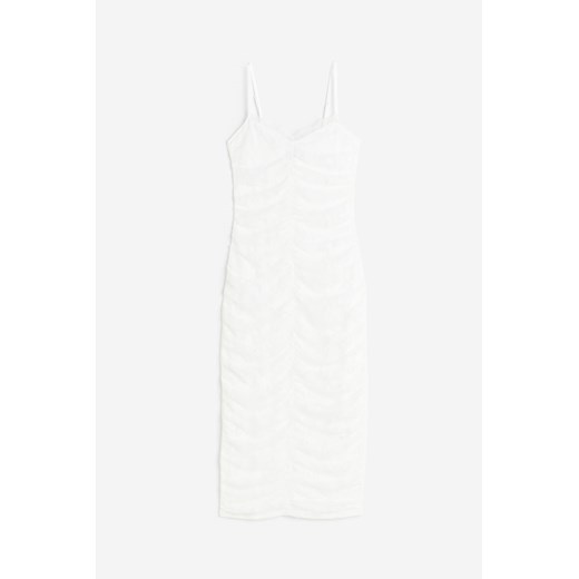 H & M - Koronkowa sukienka z marszczeniem - Biały H & M XS H&M