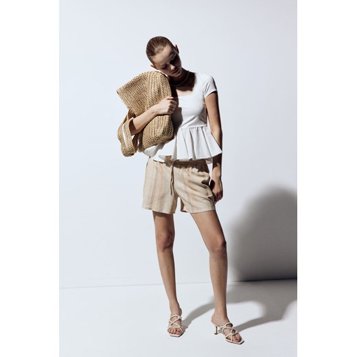 H & M - Top z baskinką i odkrytymi plecami - Biały ze sklepu H&M w kategorii Bluzki damskie - zdjęcie 173324667
