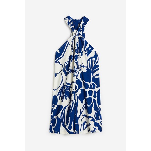 H & M - Trapezowa sukienka z mocowaniem na karku - Niebieski H & M XL H&M