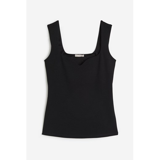 H & M - Top z dekoltem w serce - Czarny ze sklepu H&M w kategorii Bluzki damskie - zdjęcie 173324767