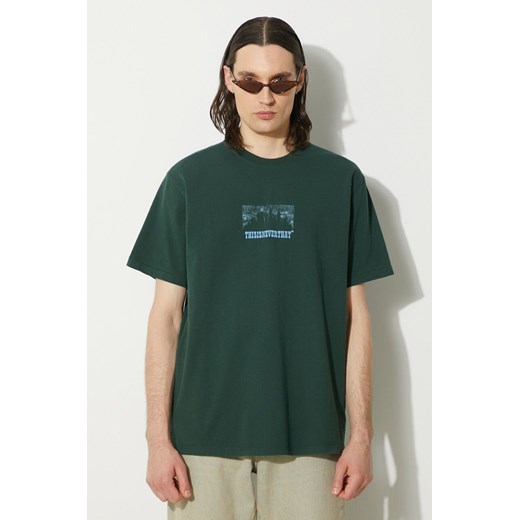 thisisneverthat t-shirt bawełniany Nightmare Tee męski kolor zielony z nadrukiem TN241TTSST16 ze sklepu PRM w kategorii T-shirty męskie - zdjęcie 173325179