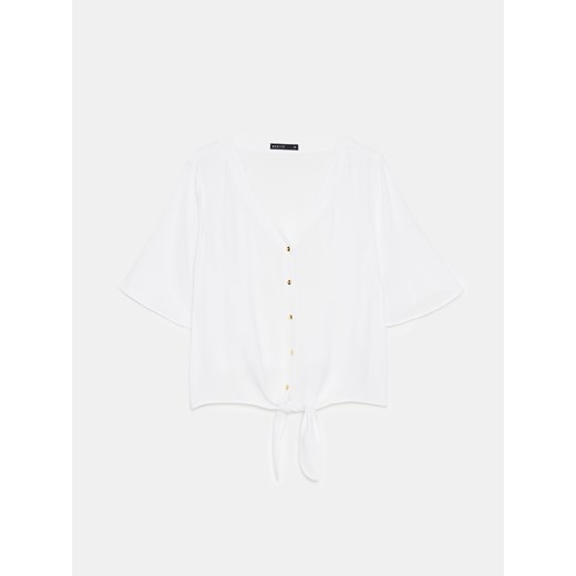 Mohito - Wiskozowa bluzka - biały ze sklepu Mohito w kategorii Bluzki damskie - zdjęcie 173328797