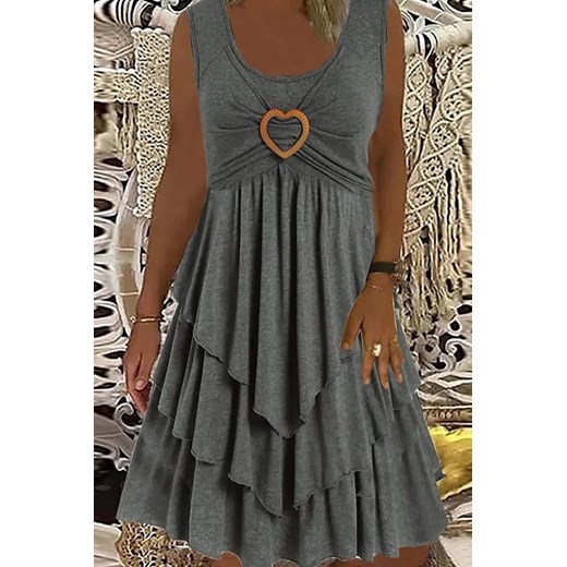 Sukienka DEORMEFA GREY ze sklepu Ivet Shop w kategorii Sukienki - zdjęcie 173329798