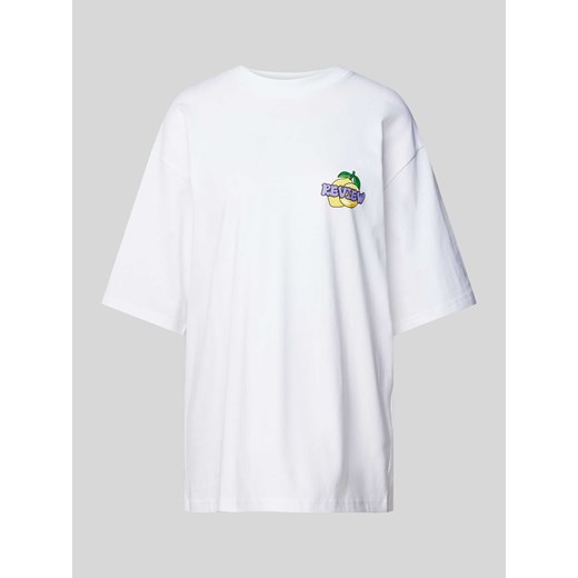 T-shirt o kroju oversized z nadrukiem z logo ze sklepu Peek&Cloppenburg  w kategorii Bluzki damskie - zdjęcie 173329849