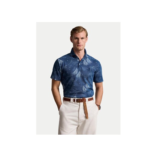 Polo Ralph Lauren Polo 710941436001 Niebieski Custom Slim Fit ze sklepu MODIVO w kategorii T-shirty męskie - zdjęcie 173330425