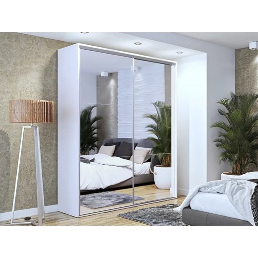 Przesuwna szafa z lustrzanym frontem 200 cm - Savona 4X Elior One Size wyprzedaż Edinos.pl