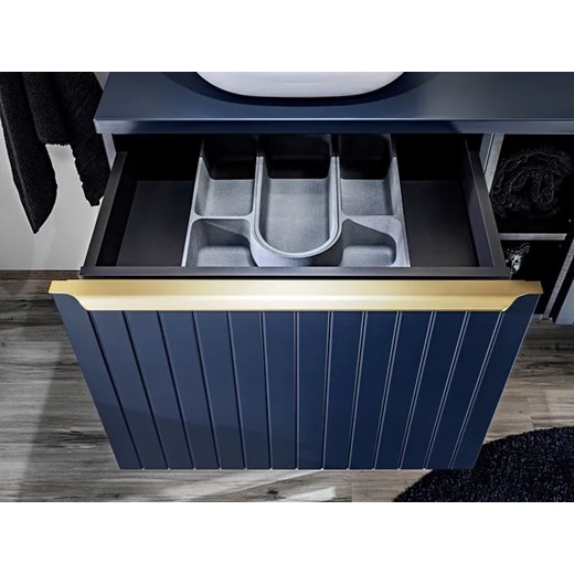 Granatowa wisząca szafka pod umywalkę - Satino 4X 80 cm Elior One Size Edinos.pl