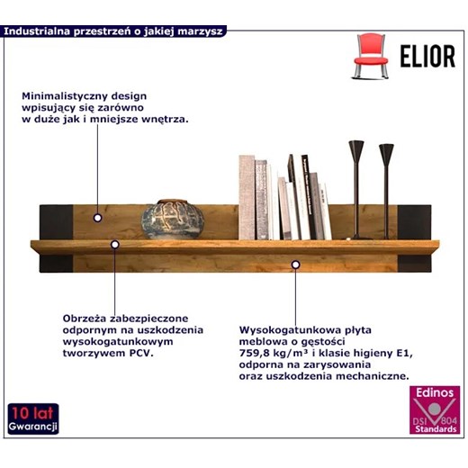 Półka ścienna dąb craft złoty - Pixi 8X Elior One Size Edinos.pl
