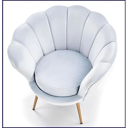 Fotel do salonu w kształcie muszli Shelli - błękitny Elior One Size Edinos.pl