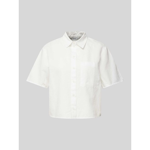 Bluzka koszulowa krótka z  kieszenią na piersi L Peek&Cloppenburg 